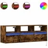 TV staliukas Sieninė TV spintelė su LED lemputėmis, dūminė, 130x31x45 cm