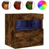 TV staliukas Sieninė TV spintelė su LED lemputėmis, dūminė, 40x30x40cm