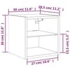 TV staliukas Sieninė TV spintelė su LED lemputėmis, dūminė, 30x28,5x30cm