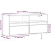 TV staliukas Sieninė TV spintelė su LED lemputėmis, dūminė, 100x31x45cm