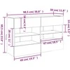 TV staliukas Sieninė TV spintelė su LED lemputėmis, dūminė, 98,5x30x60,5cm