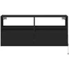 TV staliukas Sieninė TV spintelė su LED lemputėmis, juoda, 100x31x45cm