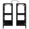 TV staliukas Sieninė TV spintelė su LED lemputėmis, juoda, 30,5x35x70cm