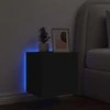 TV staliukas Sieninė TV spintelė su LED lemputėmis, juoda, 40,5x35x40cm