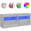 TV staliukas Sieninė TV spintelė su LED lemputėmis, pilka, 100x30x40cm