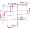 TV staliukas Sieninė TV spintelė su LED lemputėmis, pilka, 78,5x30x60,5cm