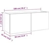 TV staliukas Sieninė TV spintelė su LED lemputėmis, pilka, 100x35x41cm