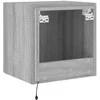 TV staliukas Sieninė TV spintelė su LED lemputėmis, pilka, 40,5x35x40cm
