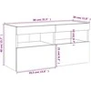 TV staliukas Sieninė TV spintelė su LED lemputėmis, pilka ąžuolo, 80x30x40cm