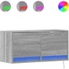 TV staliukas Sieninė TV spintelė su LED lemputėmis, pilka, 80x31x35cm
