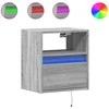 TV staliukas Sieninė TV spintelė su LED lemputėmis, pilka, 41x31x45cm