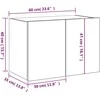TV staliukas Sieninė TV spintelė su LED lemputėmis, pilka ąžuolo, 60x35x41cm