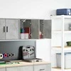 sieninės garažo spintos, 2vnt., betono pilkos, apdirbta mediena