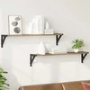 Sieninės lentynos 2 pcs Amatininkų ąžuolas 80 x 15 x 15,5 cm