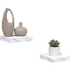 Sieninė lentyna 2 pcs Balti marmuro 23 x 23,5 x 4 cm