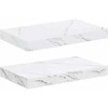 Sieninė lentyna 2 pcs Balti marmuro 40 x 23,5 x 4 cm