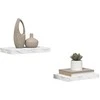 Sieninė lentyna 2 pcs Balti marmuro 40 x 23,5 x 4 cm
