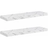 Sieninė lentyna 2 pcs Balti marmuro 80 x 23,5 x 4 cm