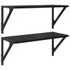 Sieninės lentynos 2 pcs Juodas ąžuolas 60 x 25 x 25,5 cm