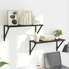 Sieninės lentynos 2 pcs Juodas ąžuolas 60 x 25 x 25,5 cm