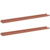Sieninė lentyna 2 pcs Raudona 100 x 9 x 3 cm Apdirbta mediena