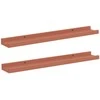 Sieninė lentyna 2 pcs Raudona 60 x 9 x 3 cm Apdirbta mediena