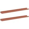 Sieninė lentyna 2 pcs Raudona 80 x 9 x 3 cm Apdirbta mediena