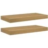 Sieninė lentyna 2 pcs Ruda 50 x 23 x 4 cm Apdirbta mediena