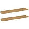 Sieninė lentyna 2 pcs Ruda 60 x 9 x 3 cm Apdirbta mediena