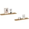 Sieninė lentyna 2 pcs Ruda 60 x 9 x 3 cm Apdirbta mediena