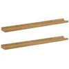 Sieninė lentyna 2 pcs Ruda 80 x 9 x 3 cm Apdirbta mediena