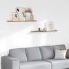 Sieninė lentyna 2 pcs Smėlio 100 x 9 x 3 cm Apdirbta mediena