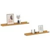 Sieninė lentyna 2 pcs Smėlio 60 x 9 x 3 cm Apdirbta mediena