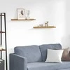Sieninė lentyna 2 pcs Smėlio 60 x 9 x 3 cm Apdirbta mediena