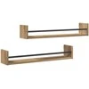Sieninė lentyna 2 pcs Amatininkų ąžuolas 80 x 16 x 14 cm