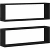 Sieninės lentynos 2 pcs Juodas ąžuolas 80 x 15 x 26 cm