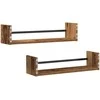 Sieninė lentyna su saugykla 2 pcs Senas medis 60 x 16 x 14 cm
