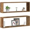 Sieninės lentynos su lentyna 2 pcs Senas medis 80 x 15 x 26 cm