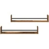Sieninė lentyna su saugykla 2 pcs Senas medis 80 x 16 x 14 cm