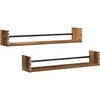 Sieninė lentyna su saugykla 2 pcs Senas medis 80 x 16 x 14 cm