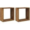Sieninės lentynos, 2vnt., medienos, 30x15x30cm, mediena