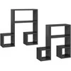 Sieninės lentynos, 2vnt., pilkos, 50x15x50cm, apdirbta mediena