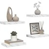 Sieninė lentyna 4 pcs Balti marmuro 40 x 23,5 x 4 cm