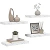 Sieninė lentyna 4 pcs Balti marmuro 50 x 23,5 x 4 cm