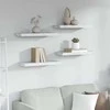 Sieninė lentyna su saugykla 4 pcs Balti marmuro 60 x 23 x 4 cm