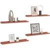 Sieninė lentyna 4 pcs Raudona 60 x 9 x 3 cm Apdirbta mediena