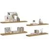 Sieninė lentyna 4 pcs Ruda 120 x 23,5 x 4 cm Apdirbta mediena