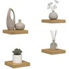 Sieninė lentyna 4 pcs Ruda 23 x 23,5 x 4 cm Apdirbta mediena