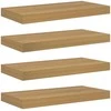 Sieninė lentyna 4 vnt. Ruda 50 x 23,5 x 3,8 cm Apdirbta mediena
