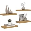 Sieninė lentyna 4 vnt. Ruda 50 x 23,5 x 3,8 cm Apdirbta mediena